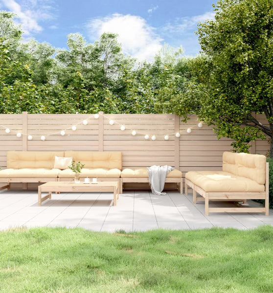 6-tlg. Garten-Lounge-Set Massivholz Kiefer