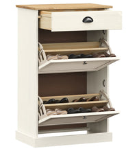 Schuhschrank VIGO 60x35x96 cm Weiß Massivholz Kiefer