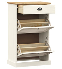 Schuhschrank VIGO 60x35x96 cm Weiß Massivholz Kiefer