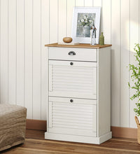 Schuhschrank VIGO 60x35x96 cm Weiß Massivholz Kiefer