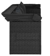 4-tlg. Garten-Sofagarnitur mit Kissen Schwarz Poly Rattan