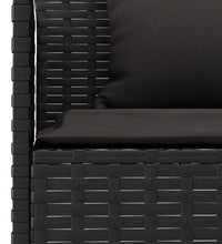 6-tlg. Garten-Essgruppe mit Kissen Schwarz Poly Rattan