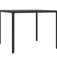 6-tlg. Garten-Essgruppe mit Kissen Schwarz Poly Rattan