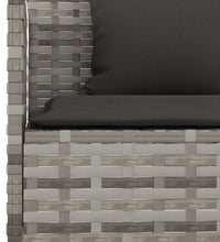 6-tlg. Garten-Essgruppe mit Kissen Grau Poly Rattan