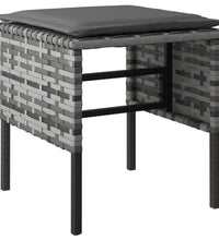 6-tlg. Garten-Essgruppe mit Kissen Grau Poly Rattan