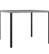 6-tlg. Garten-Essgruppe mit Kissen Grau Poly Rattan
