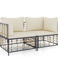 Ecksofas mit Kissen 2 Stk. Modular Poly Rattan