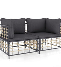 Ecksofas mit Kissen 2 Stk. Modular Poly Rattan