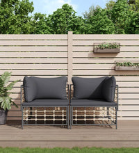 Ecksofas mit Kissen 2 Stk. Modular Poly Rattan
