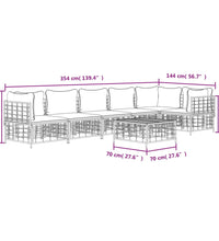 7-tlg. Garten-Lounge-Set mit Kissen Anthrazit Poly Rattan