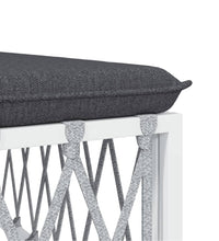 7-tlg. Garten-Lounge-Set mit Kissen Weiß Stahl