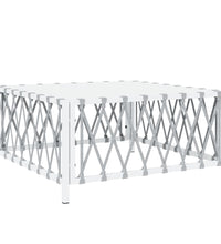 7-tlg. Garten-Lounge-Set mit Kissen Weiß Stahl