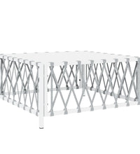 7-tlg. Garten-Lounge-Set mit Kissen Weiß Stahl