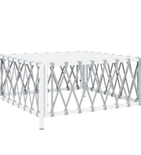 7-tlg. Garten-Lounge-Set mit Kissen Weiß Stahl