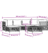 7-tlg. Garten-Lounge-Set mit Kissen Anthrazit Stahl