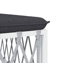 7-tlg. Garten-Lounge-Set mit Kissen Weiß Stahl