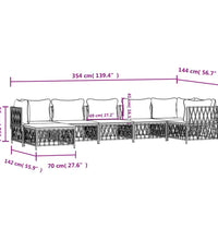 7-tlg. Garten-Lounge-Set mit Kissen Anthrazit Stahl