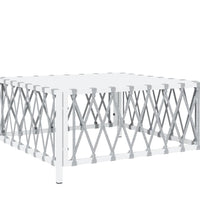 7-tlg. Garten-Lounge-Set mit Kissen Weiß Stahl