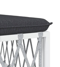 7-tlg. Garten-Lounge-Set mit Kissen Weiß Stahl