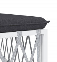 7-tlg. Garten-Lounge-Set mit Kissen Weiß Stahl