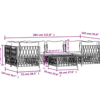 7-tlg. Garten-Lounge-Set mit Kissen Anthrazit Stahl