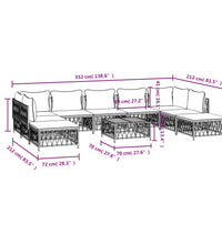 10-tlg. Garten-Lounge-Set mit Kissen Anthrazit Stahl