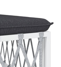 11-tlg. Garten-Lounge-Set mit Kissen Weiß Stahl