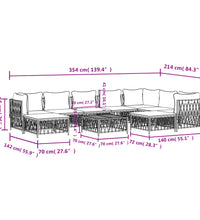 10-tlg. Garten-Lounge-Set mit Kissen Anthrazit Stahl