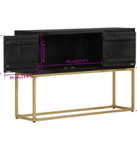 Sideboard Schwarz und Golden 110x30x75 cm Massivholz Mango