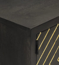 Sideboard Schwarz und Golden 110x30x75 cm Massivholz Mango