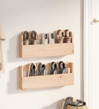 Wand-Schuhregale 2 Stk. 59x9x23 cm Massivholz Kiefer
