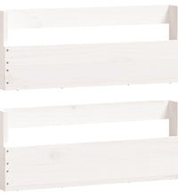 Wand-Schuhregale 2 Stk. Weiß 59x9x23 cm Massivholz Kiefer