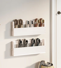 Wand-Schuhregale 2 Stk. Weiß 59x9x23 cm Massivholz Kiefer