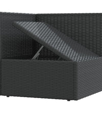 7-tlg. Garten-Lounge-Set mit Kissen Schwarz Poly Rattan