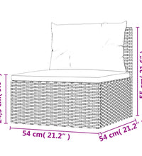 7-tlg. Garten-Lounge-Set mit Kissen Schwarz Poly Rattan