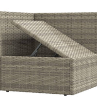 7-tlg. Garten-Lounge-Set mit Kissen Grau Poly Rattan