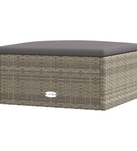 7-tlg. Garten-Lounge-Set mit Kissen Grau Poly Rattan