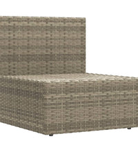 7-tlg. Garten-Lounge-Set mit Kissen Grau Poly Rattan