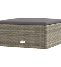 7-tlg. Garten-Lounge-Set mit Kissen Grau Poly Rattan