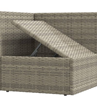 7-tlg. Garten-Lounge-Set mit Kissen Grau Poly Rattan