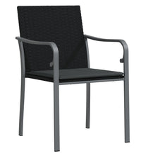 Gartenstühle mit Kissen 4 Stk. Schwarz 56x59x84 cm Poly Rattan