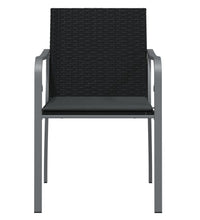 Gartenstühle mit Kissen 4 Stk. Schwarz 56x59x84 cm Poly Rattan