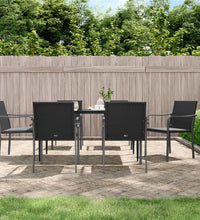 Gartenstühle mit Kissen 6 Stk. Schwarz 56x59x84 cm Poly Rattan