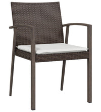 Gartenstühle mit Kissen 4 Stk. Braun 56,5x57x83 cm Poly Rattan