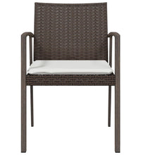 Gartenstühle mit Kissen 4 Stk. Braun 56,5x57x83 cm Poly Rattan