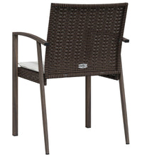 Gartenstühle mit Kissen 4 Stk. Braun 56,5x57x83 cm Poly Rattan