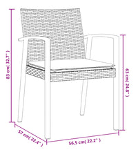 Gartenstühle mit Kissen 4 Stk. Braun 56,5x57x83 cm Poly Rattan