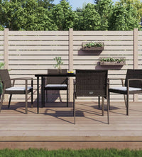 Gartenstühle mit Kissen 4 Stk. Braun 56,5x57x83 cm Poly Rattan