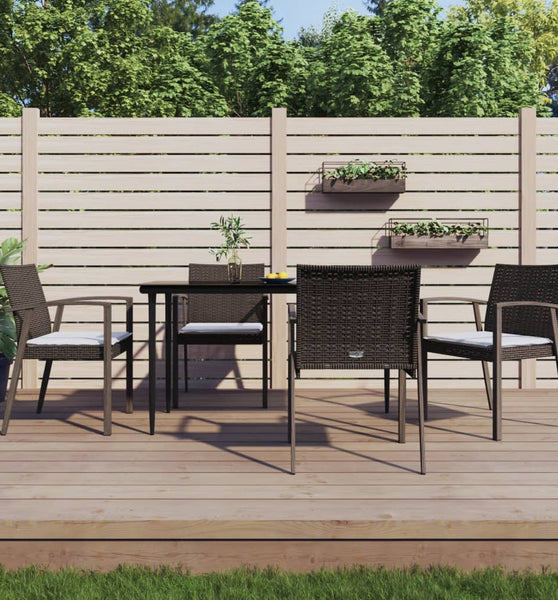 Gartenstühle mit Kissen 4 Stk. Braun 56,5x57x83 cm Poly Rattan