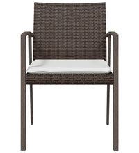 Gartenstühle mit Kissen 6 Stk. Braun 56,5x57x83 cm Poly Rattan